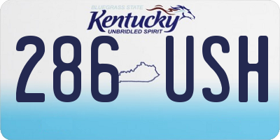 KY license plate 286USH