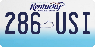 KY license plate 286USI