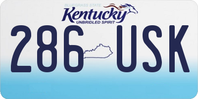 KY license plate 286USK