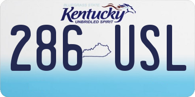 KY license plate 286USL