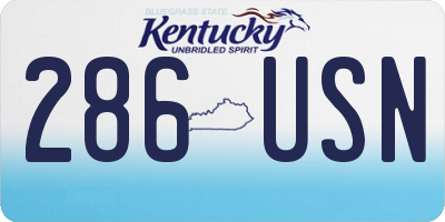 KY license plate 286USN
