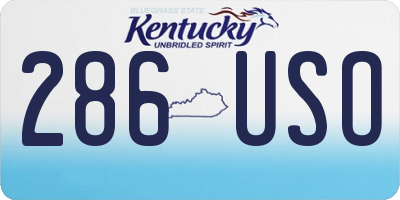 KY license plate 286USO