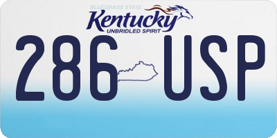 KY license plate 286USP