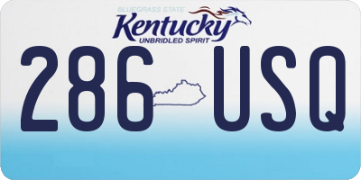 KY license plate 286USQ