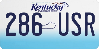 KY license plate 286USR