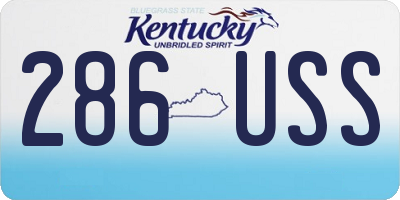 KY license plate 286USS