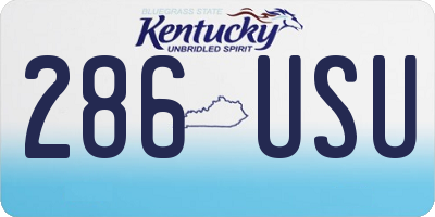 KY license plate 286USU
