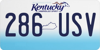 KY license plate 286USV