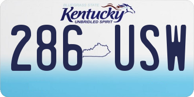 KY license plate 286USW