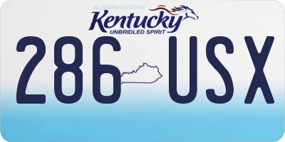KY license plate 286USX