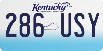 KY license plate 286USY