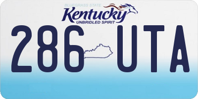 KY license plate 286UTA