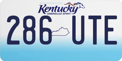 KY license plate 286UTE