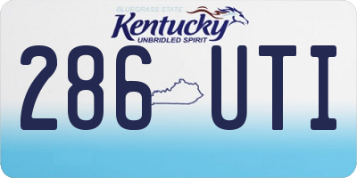 KY license plate 286UTI