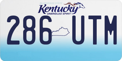 KY license plate 286UTM