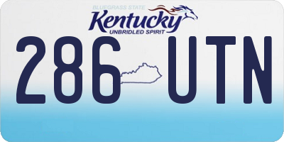 KY license plate 286UTN