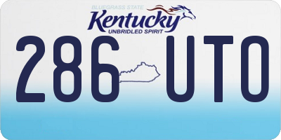 KY license plate 286UTO