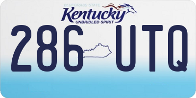 KY license plate 286UTQ