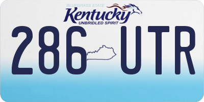 KY license plate 286UTR