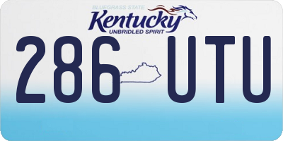 KY license plate 286UTU