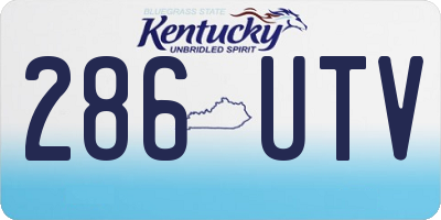 KY license plate 286UTV