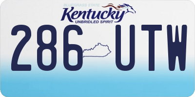 KY license plate 286UTW