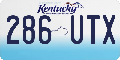 KY license plate 286UTX