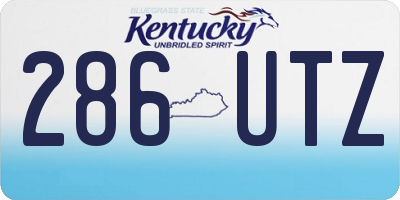 KY license plate 286UTZ