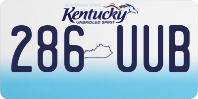 KY license plate 286UUB