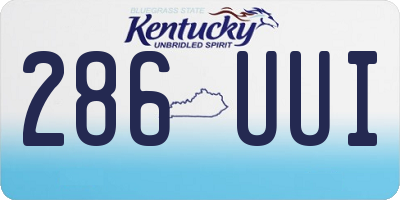 KY license plate 286UUI