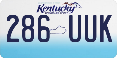 KY license plate 286UUK