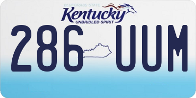 KY license plate 286UUM