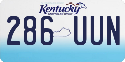 KY license plate 286UUN