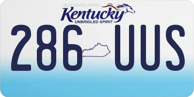 KY license plate 286UUS