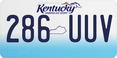 KY license plate 286UUV