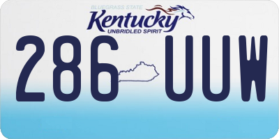 KY license plate 286UUW