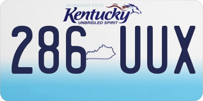 KY license plate 286UUX