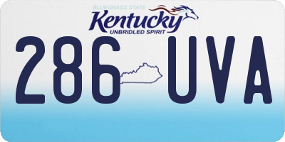 KY license plate 286UVA