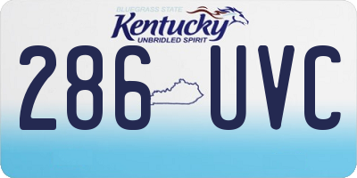KY license plate 286UVC