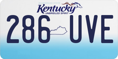 KY license plate 286UVE
