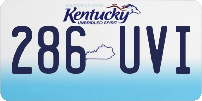 KY license plate 286UVI