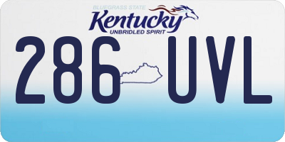 KY license plate 286UVL