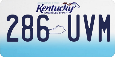 KY license plate 286UVM
