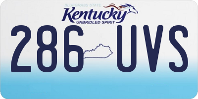 KY license plate 286UVS