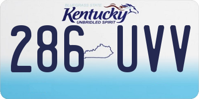 KY license plate 286UVV