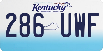 KY license plate 286UWF