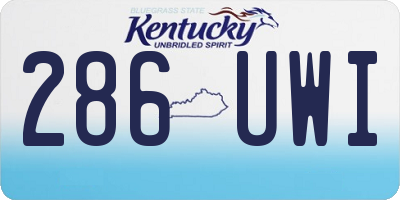 KY license plate 286UWI