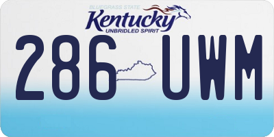 KY license plate 286UWM