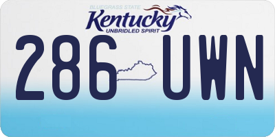 KY license plate 286UWN