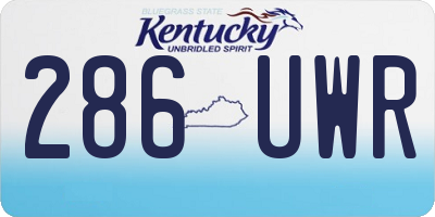 KY license plate 286UWR